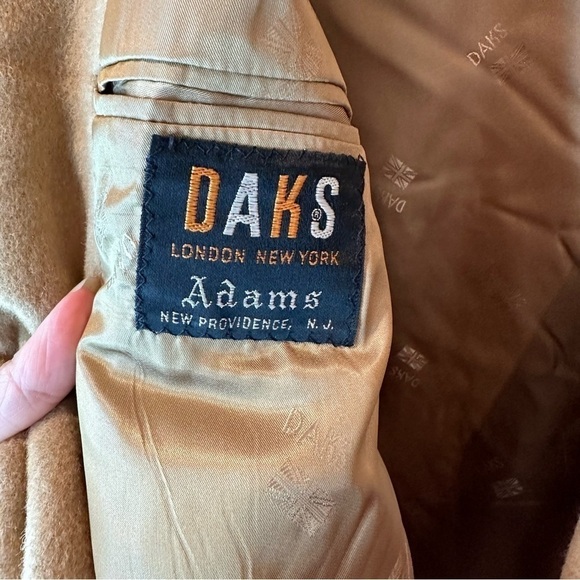 DAKS London New York Camel Sport Coat Jacket Blazer Leather Accent Buttons 46R - Picture 4 of 10